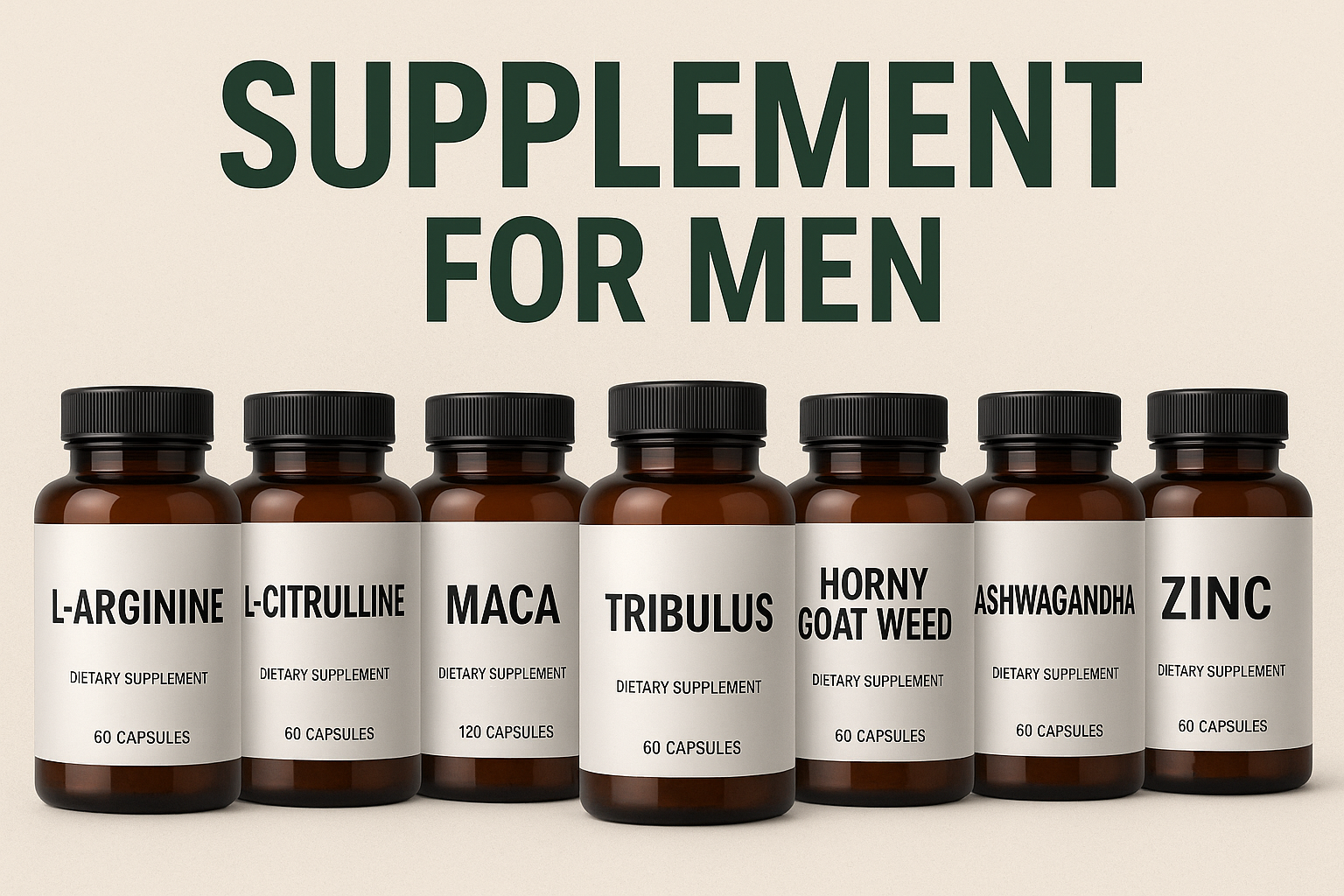 Man with intimate supplements for vitality and performance
